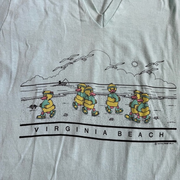 VTG 80/90’s Virginia Beach Swim Cover Up Ducks Women’s Sz Large Souvenir - Picture 4 of 7